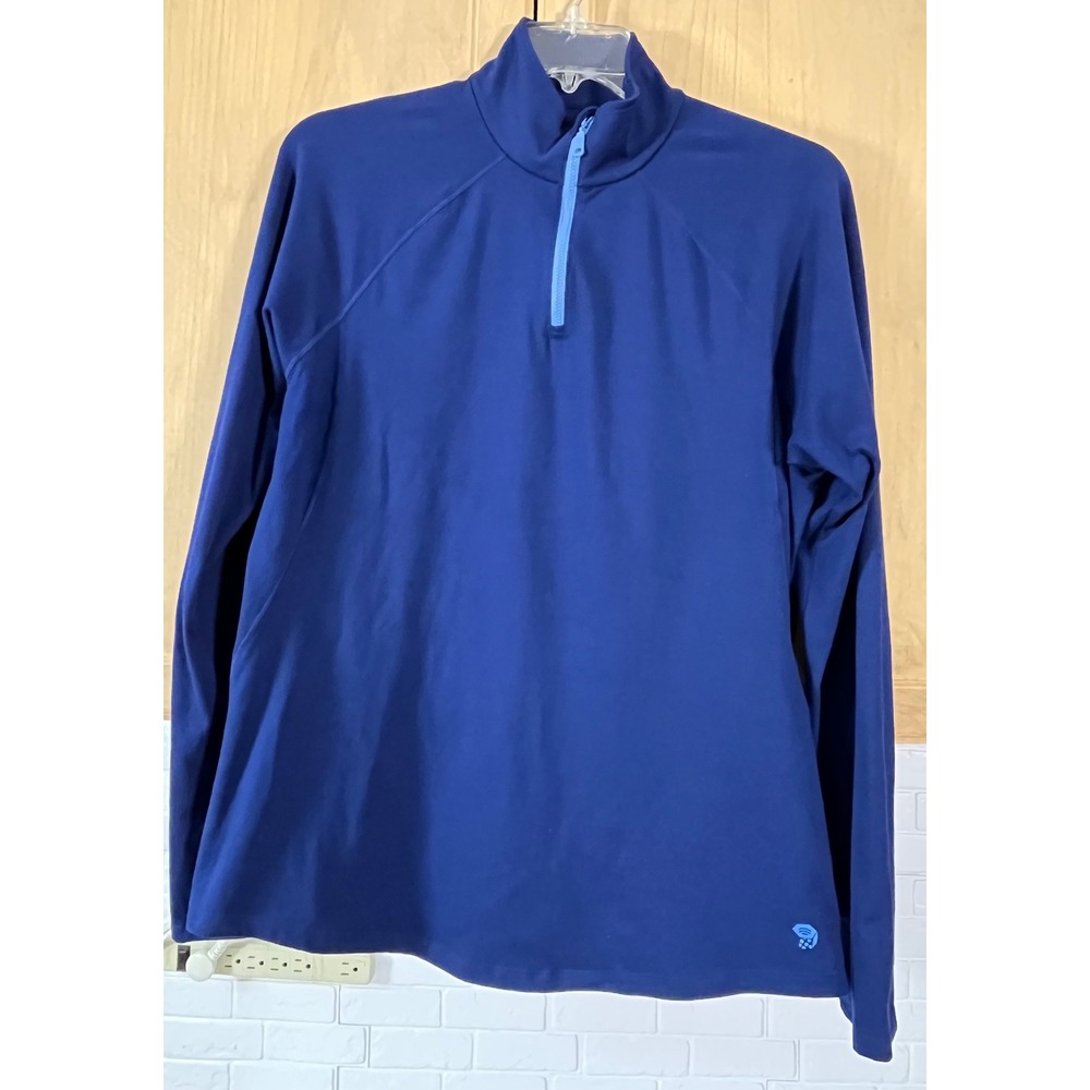 Mountain Hardwear Quarter Zip Pullover Women XL Blue Long Sleeve Activewear